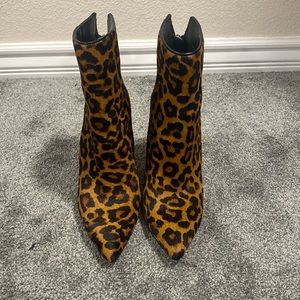 Steve Madden leopard block heel booties
